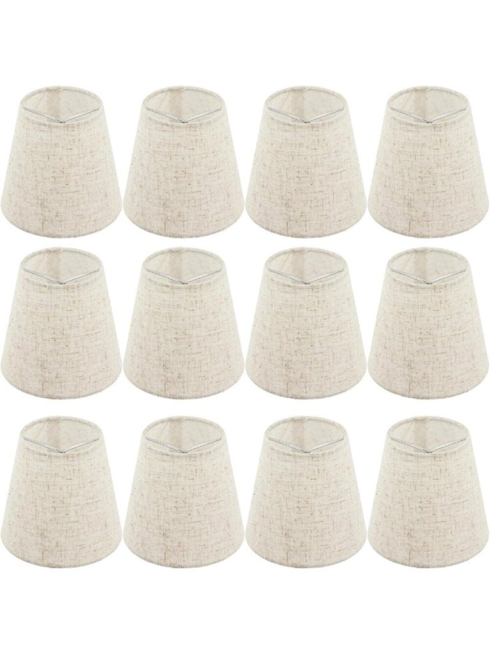 12 PCS Elegant Clip-On Fabric Lamp Shades for Chandelier & Candle Bulbs, 3.5